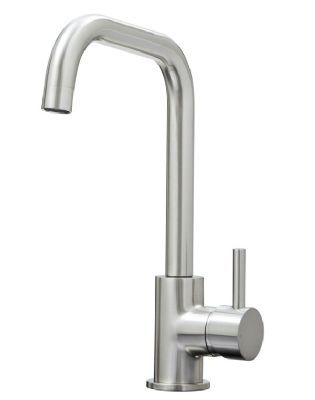 EVO ELERA D BRUSHED NICKEL MONO SINGLE LEVER KITCHEN SINK MIXER TAP with D SHAPED SWIVEL SPOUT, KTAP007BN